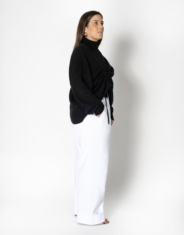 Nu In DRAWSTRING DETAIL KNITTED SWEATSHIRT