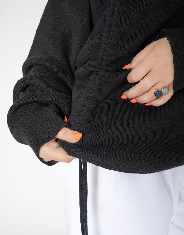 Nu In DRAWSTRING DETAIL KNITTED SWEATSHIRT