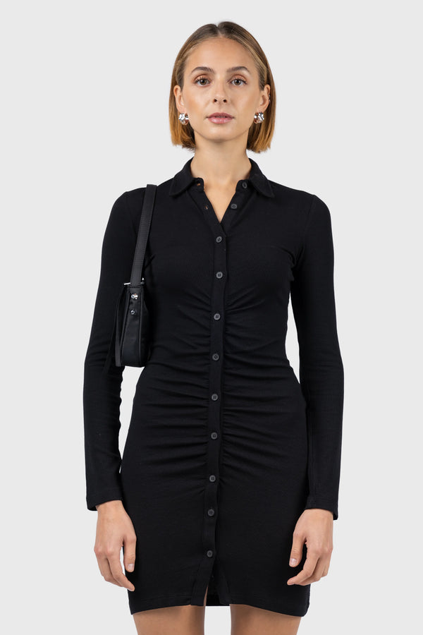 Nu In FRONT GATHERING BUTTON DOWN DRESS