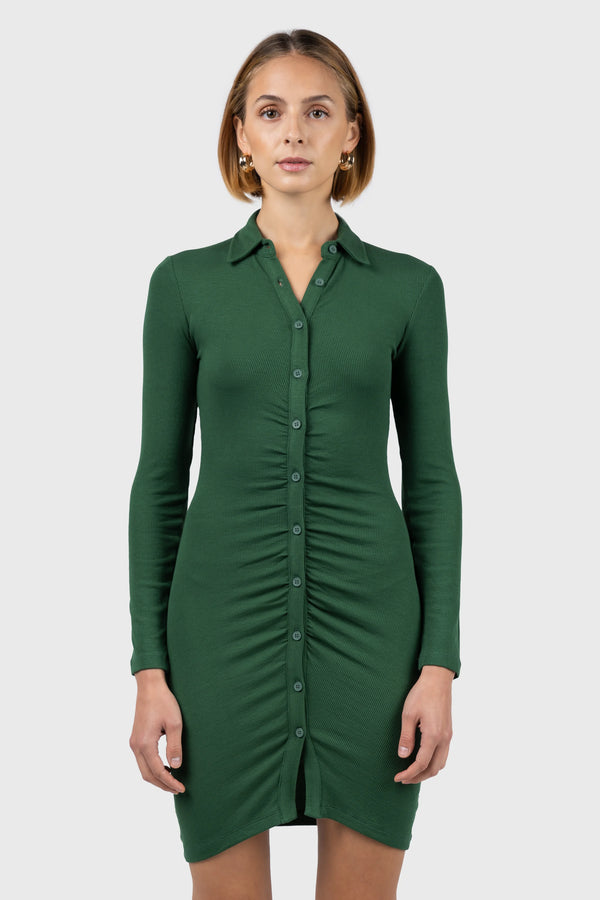 Nu In FRONT GATHERING BUTTON DOWN DRESS