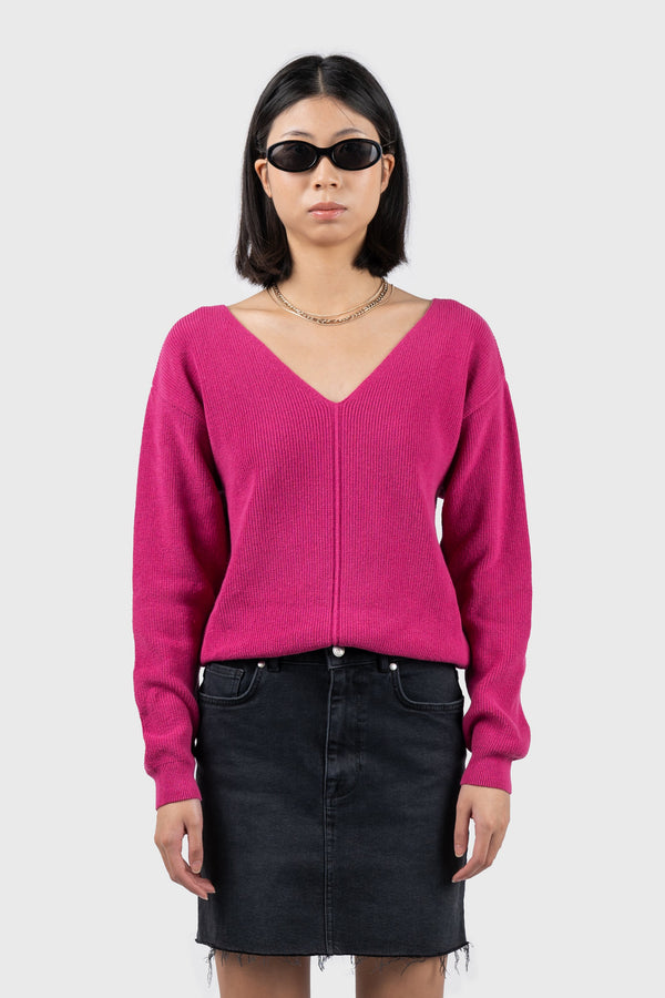 Nu In FRONT SEAM DETAIL V-NECK JUMPER