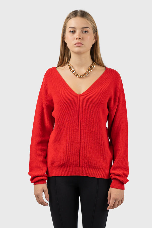 Nu In FRONT SEAM DETAIL V-NECK JUMPER
