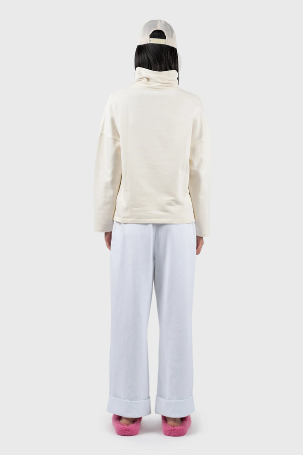 Nu In FUNNEL NECK SWEATSHIRT WITH DROPPED SHOULDER