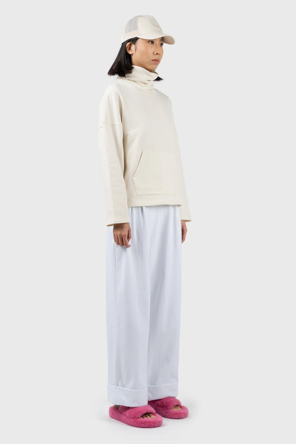 Nu In FUNNEL NECK SWEATSHIRT WITH DROPPED SHOULDER