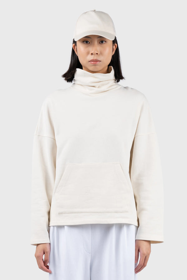 Nu In FUNNEL NECK SWEATSHIRT WITH DROPPED SHOULDER