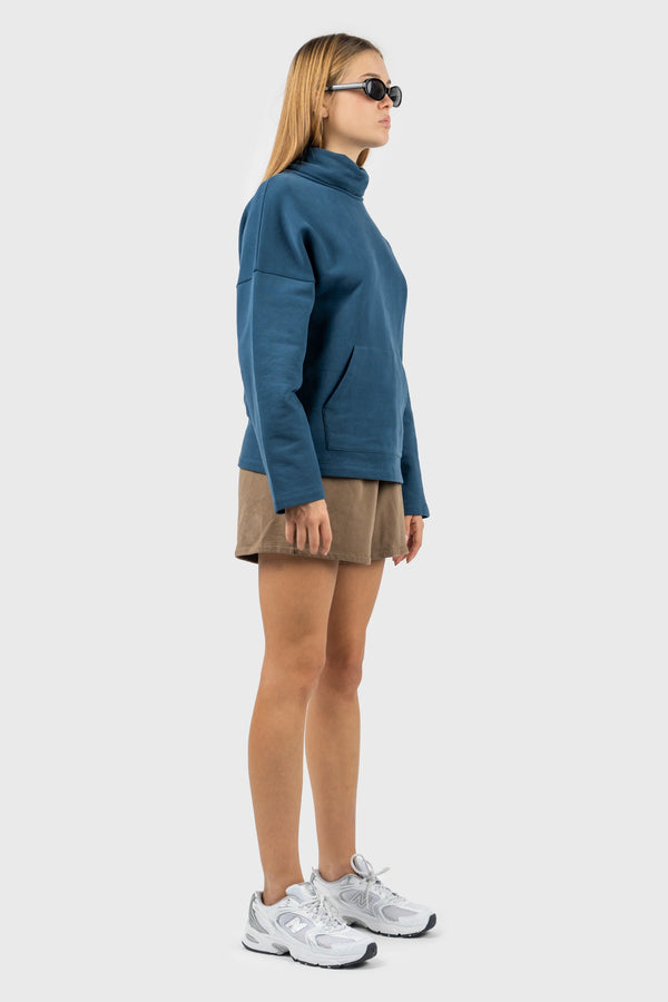 Nu In FUNNEL NECK SWEATSHIRT WITH DROPPED SHOULDER