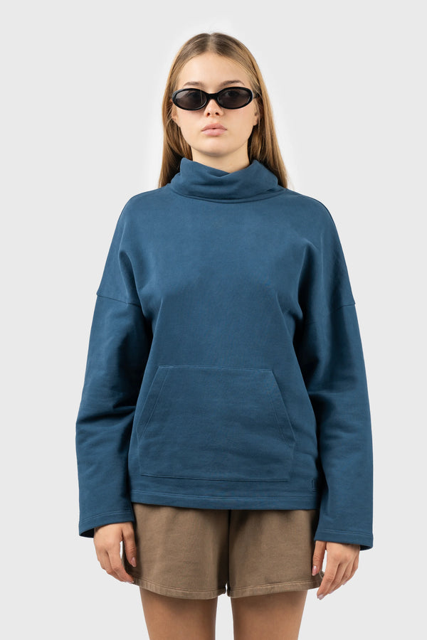 Nu In FUNNEL NECK SWEATSHIRT WITH DROPPED SHOULDER