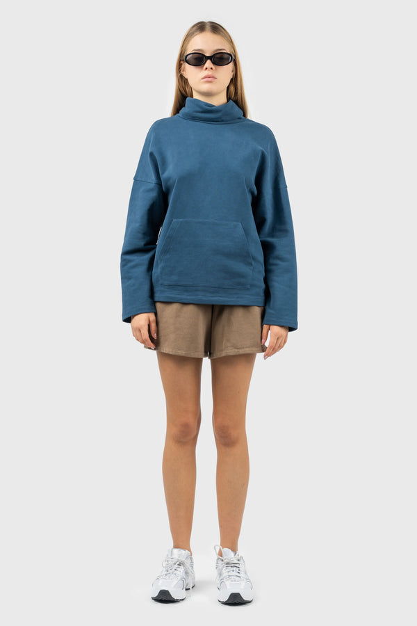 nu in FUNNEL NECK SWEATSHIRT WITH DROPPED SHOULDER