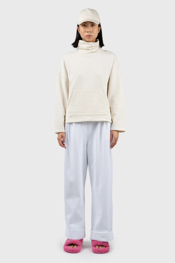 nu in FUNNEL NECK SWEATSHIRT WITH DROPPED SHOULDER
