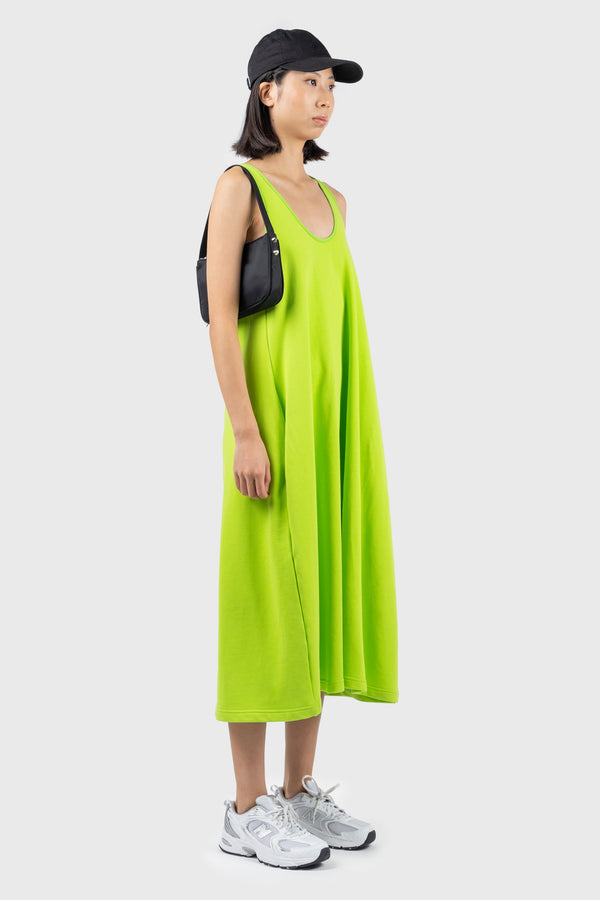 Nu In GREEN HEAVYWEIGHT JERSEY DRESS