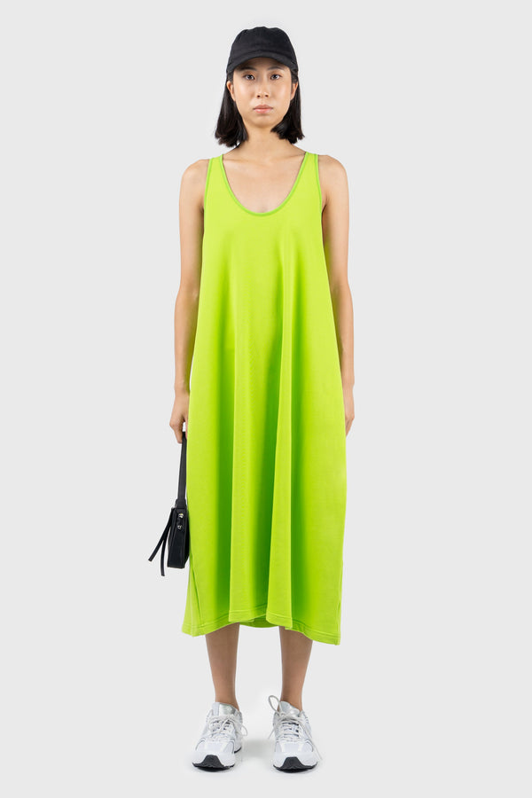 nu in GREEN HEAVYWEIGHT JERSEY DRESS