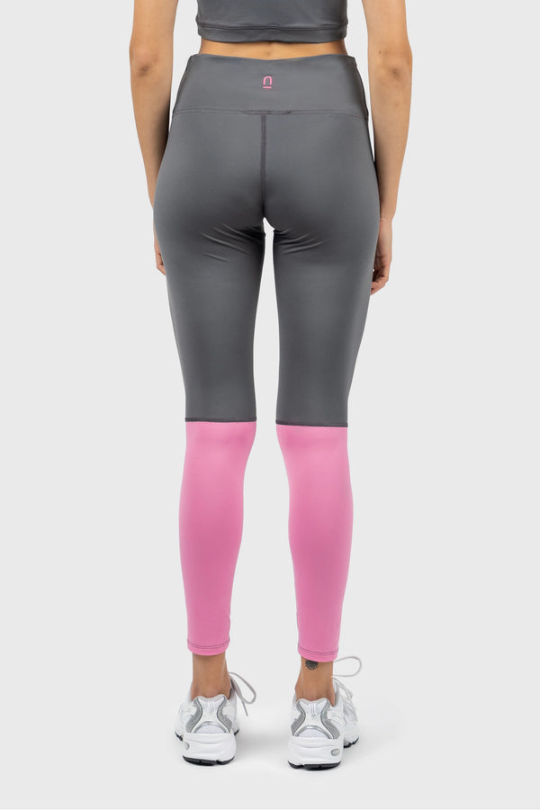 Nu In GREY AND PINK ACTIVE LONG LEGGINGS