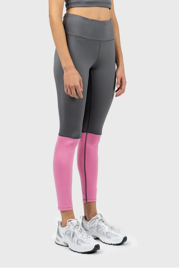 Nu In GREY AND PINK ACTIVE LONG LEGGINGS