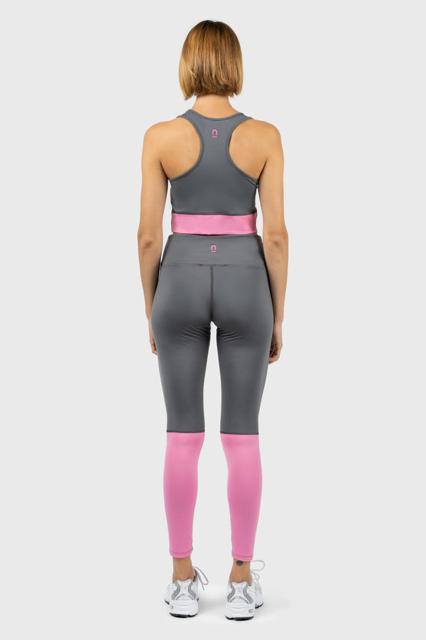 Nu In GREY AND PINK CROPPED TANK