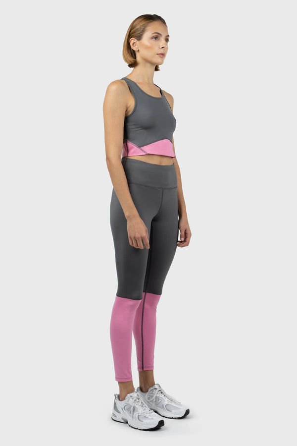 Nu In GREY AND PINK CROPPED TANK