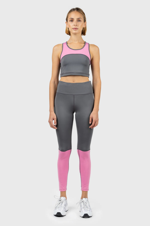 nu in GREY AND PINK RACER BACK SPORTS BRA