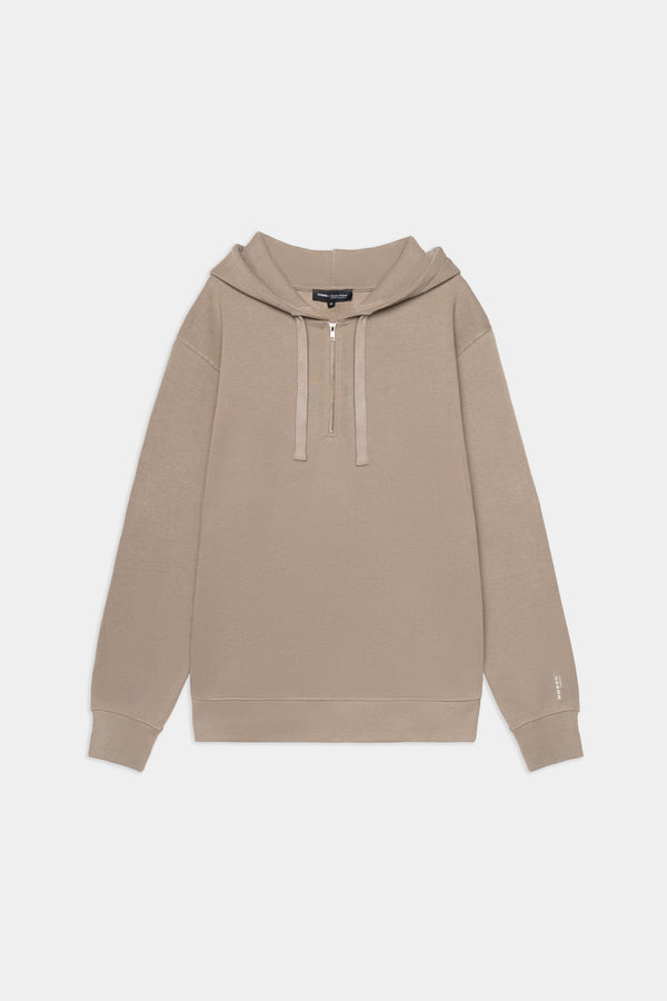 nu in HALF ZIP PRINT DETAIL RELAXED FIT HOODIE