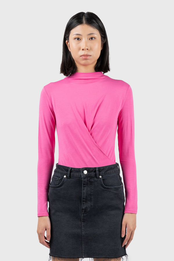 Nu In HIGH NECK DRAPED TOP