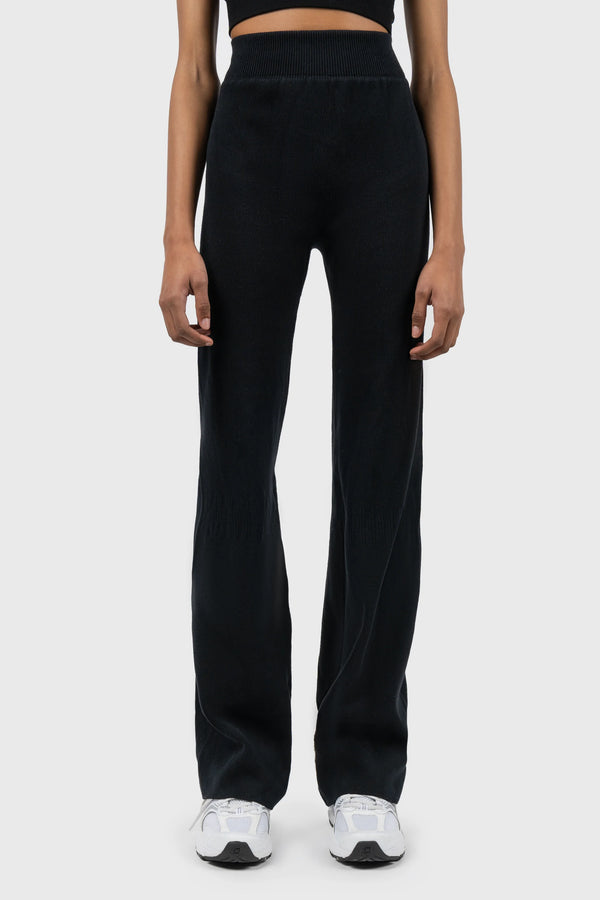 nu in HIGH WAIST KNITTED RIBBED FLARE LEGGINGS