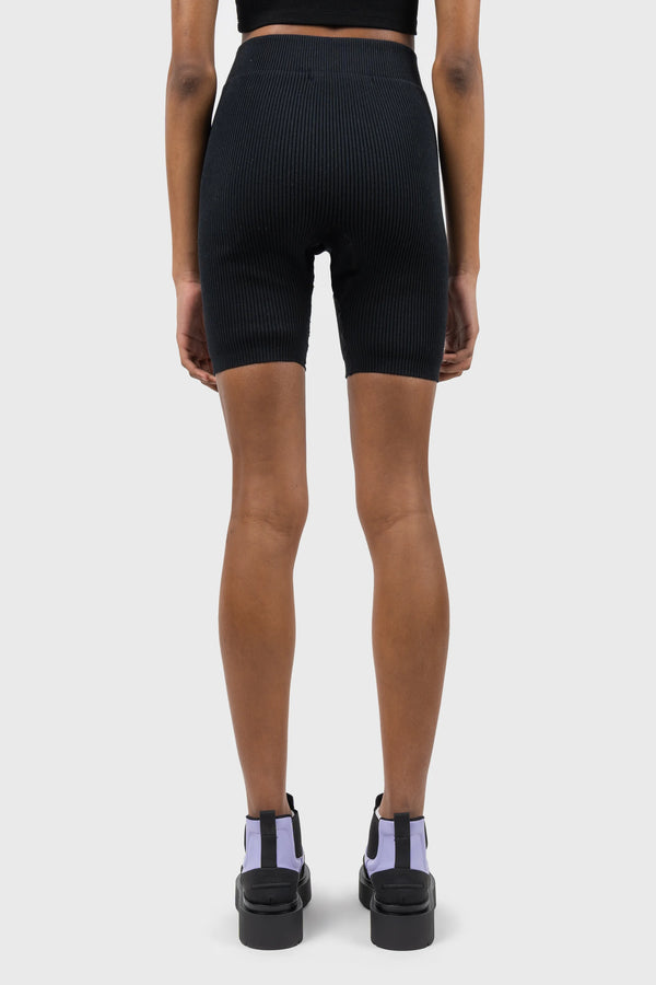 Nu In HIGH WAIST RIBBED KNITTED SHORTS