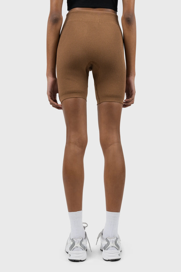 Nu In HIGH WAIST RIBBED KNITTED SHORTS