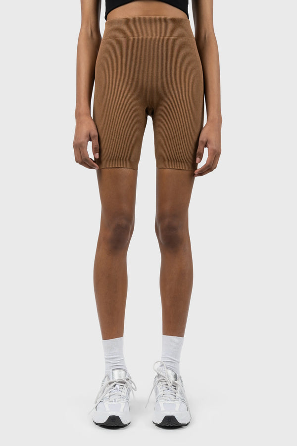 nu in HIGH WAIST RIBBED KNITTED SHORTS