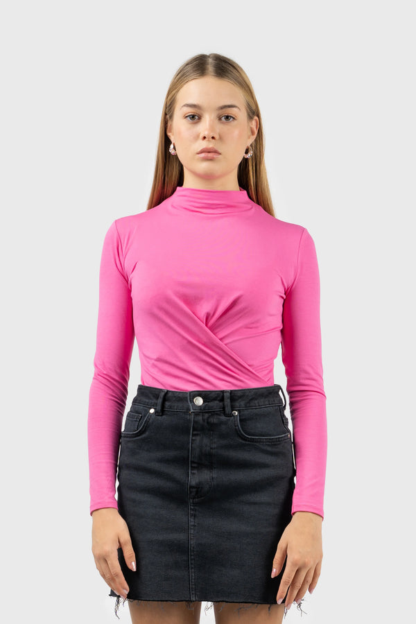 Nu In JERSEY HIGH NECK DRAPED BODYSUIT