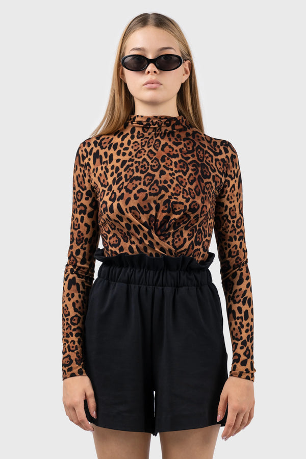 Nu In JERSEY HIGH NECK DRAPED BODYSUIT