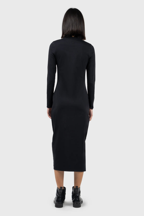 Nu In JERSEY LONG SLEEVE MIDI DRESS WITH SLIT