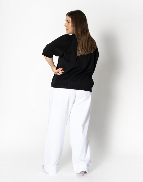 Nu In KNITTED PUFF SLEEVE TOP