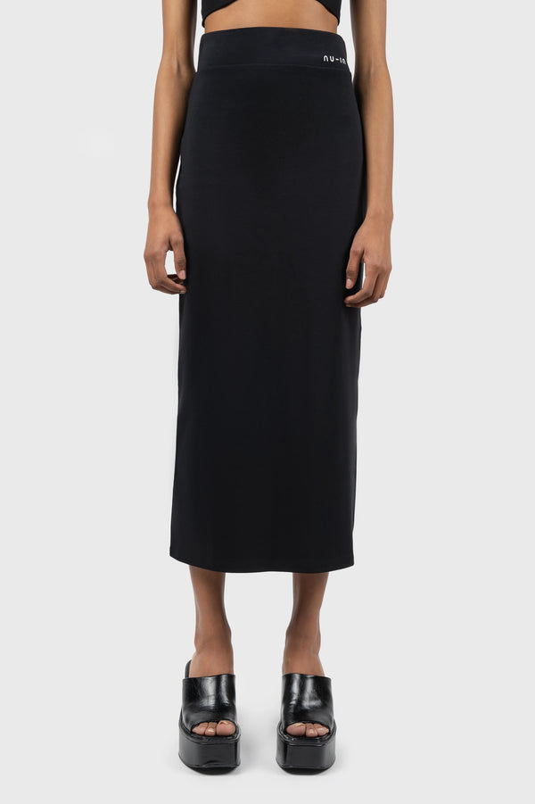 nu in LOGO HIGH WAIST JERSEY SKIRT
