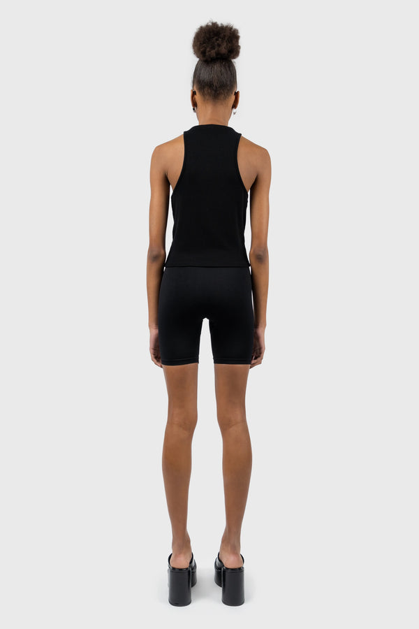 Nu In LOGO RIBBED HALTERNECK TOP