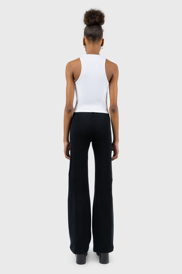 Nu In LOGO RIBBED HALTERNECK TOP