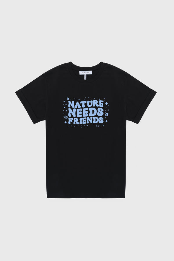 Nu In NATURE FRIENDS ROLL-UP SLEEVES T-SHIRT