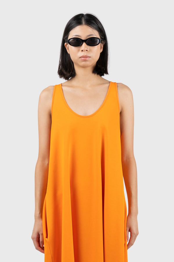 Nu In ORANGE HEAVYWEIGHT JERSEY DRESS