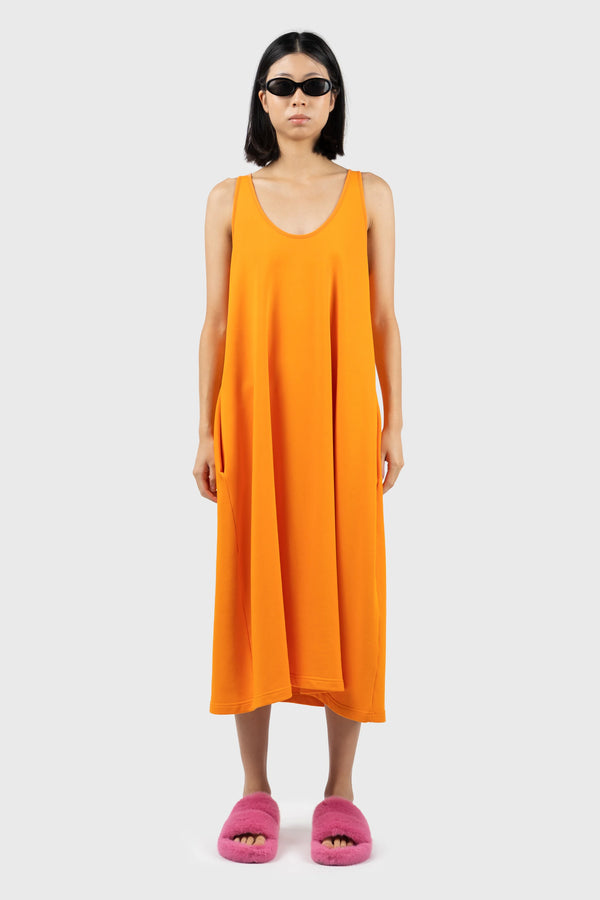 nu in ORANGE HEAVYWEIGHT JERSEY DRESS