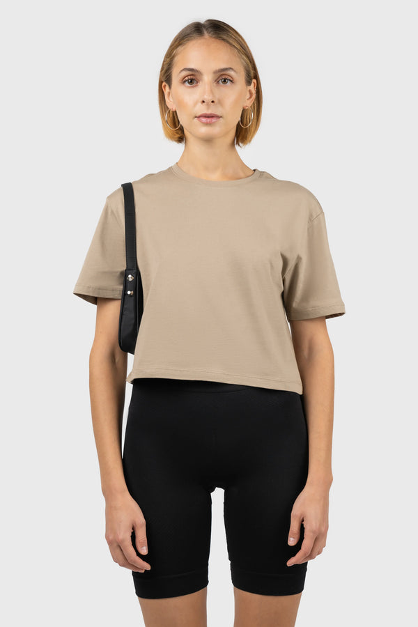 Nu In OVERSIZE DROPPED SHOULDERS CROPPED T-SHIRT