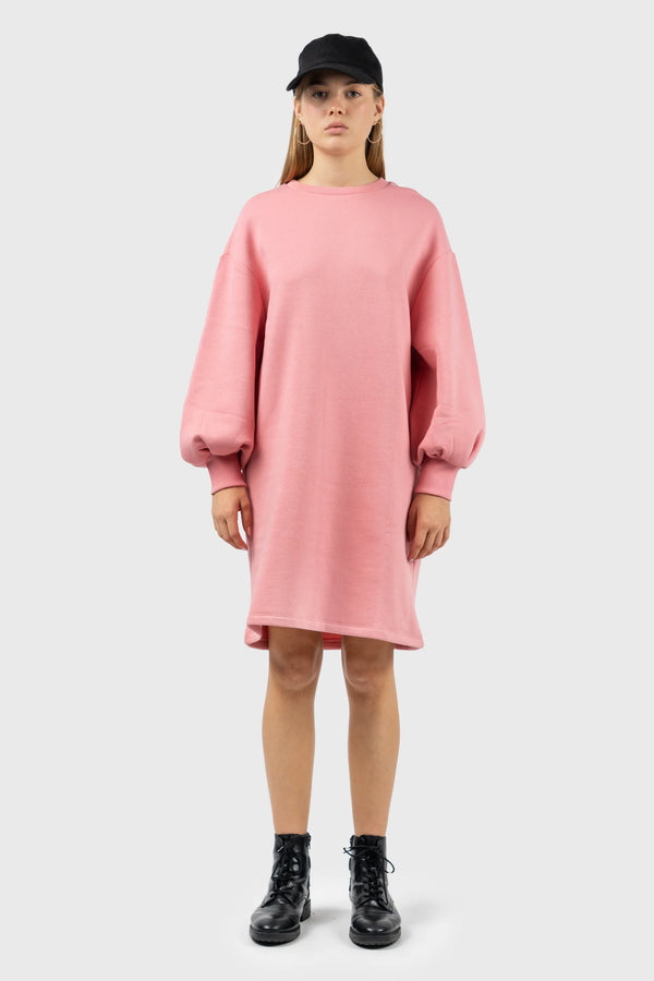 nu in PINK PUFF SLEEVE SWEATSHIRT DRESS
