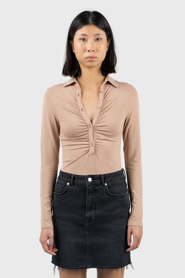 Nu In RUCHED DETAIL JERSEY BODYSUIT