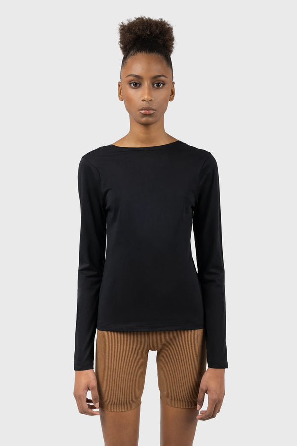 Nu In SCOOP BACK LONG SLEEVE TOP