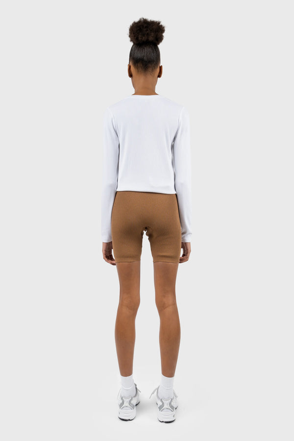 Nu In SCOOP NECK RIBBED LONG SLEEVE TOP