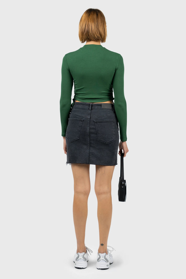 Nu In SIDE DRAWSTRING HIGH NECK TOP