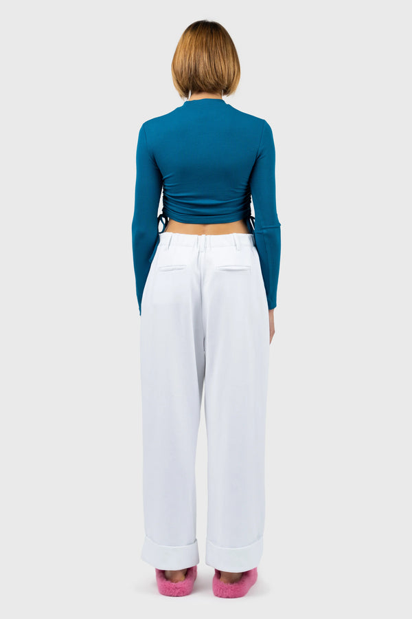 Nu In SIDE DRAWSTRING HIGH NECK TOP