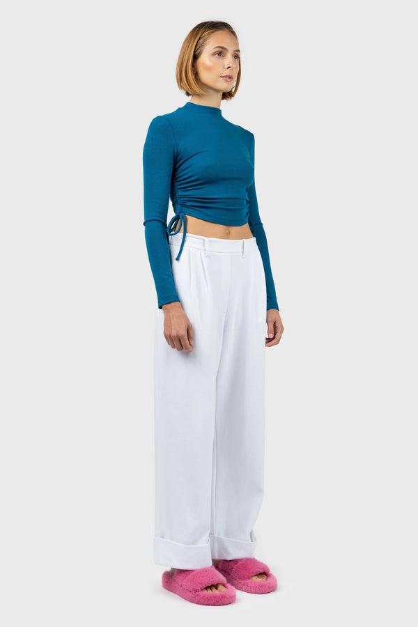 Nu In SIDE DRAWSTRING HIGH NECK TOP