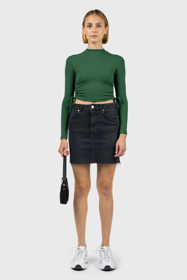 nu in SIDE DRAWSTRING HIGH NECK TOP