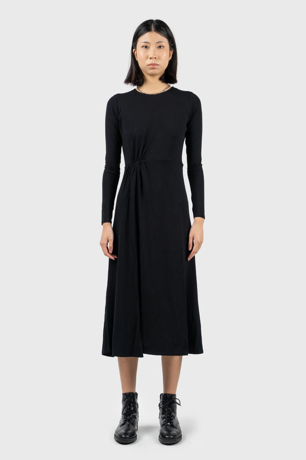 nu in SIDE SLIT DRAPED DRESS