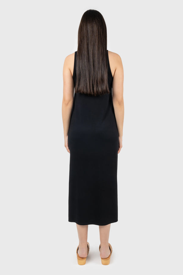 Nu In SIDE SPLIT SCOOP NECK MIDI DRESS