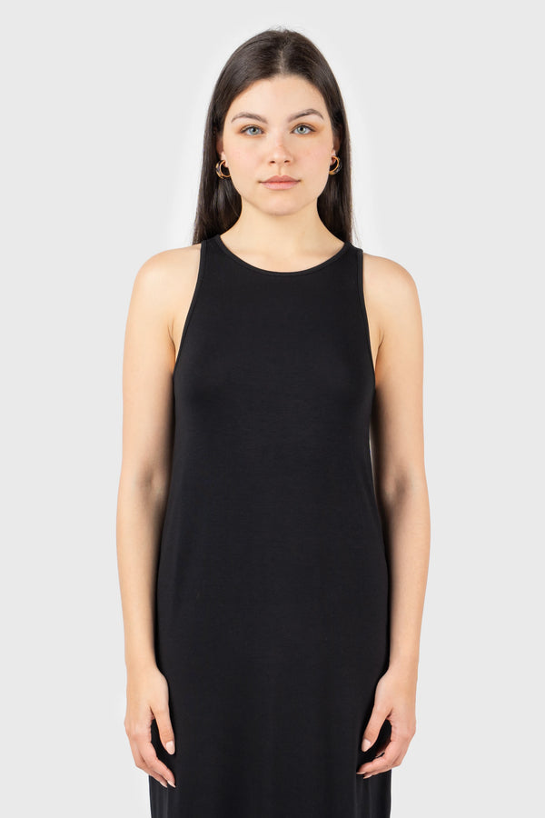 Nu In SIDE SPLIT SCOOP NECK MIDI DRESS