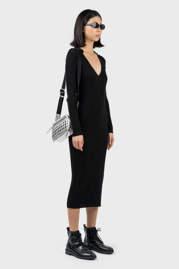 Nu In V-NECK JERSEY MIDI DRESS