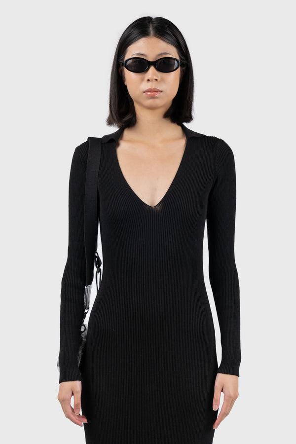 Nu In V-NECK JERSEY MIDI DRESS